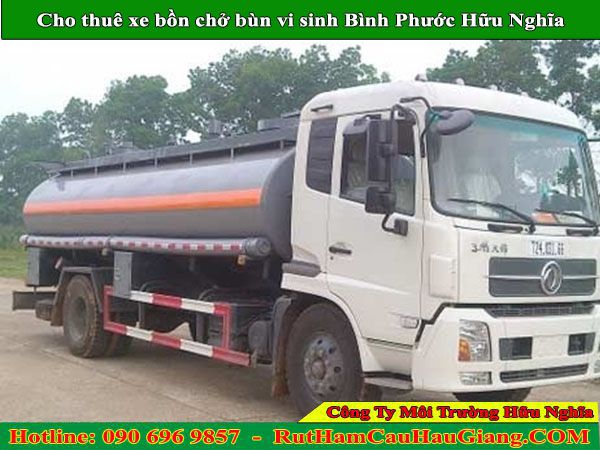 Cho thuê xe bồn chở bùn vi sinh Bình Phước Hữu Nghĩa 109K trở lên